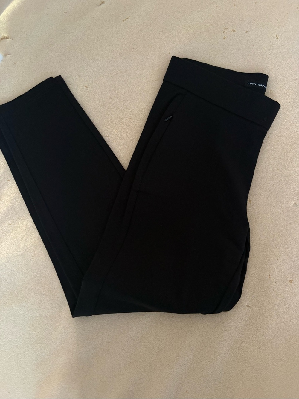 Women’s Black Stretch Straight Leg Trousers - M